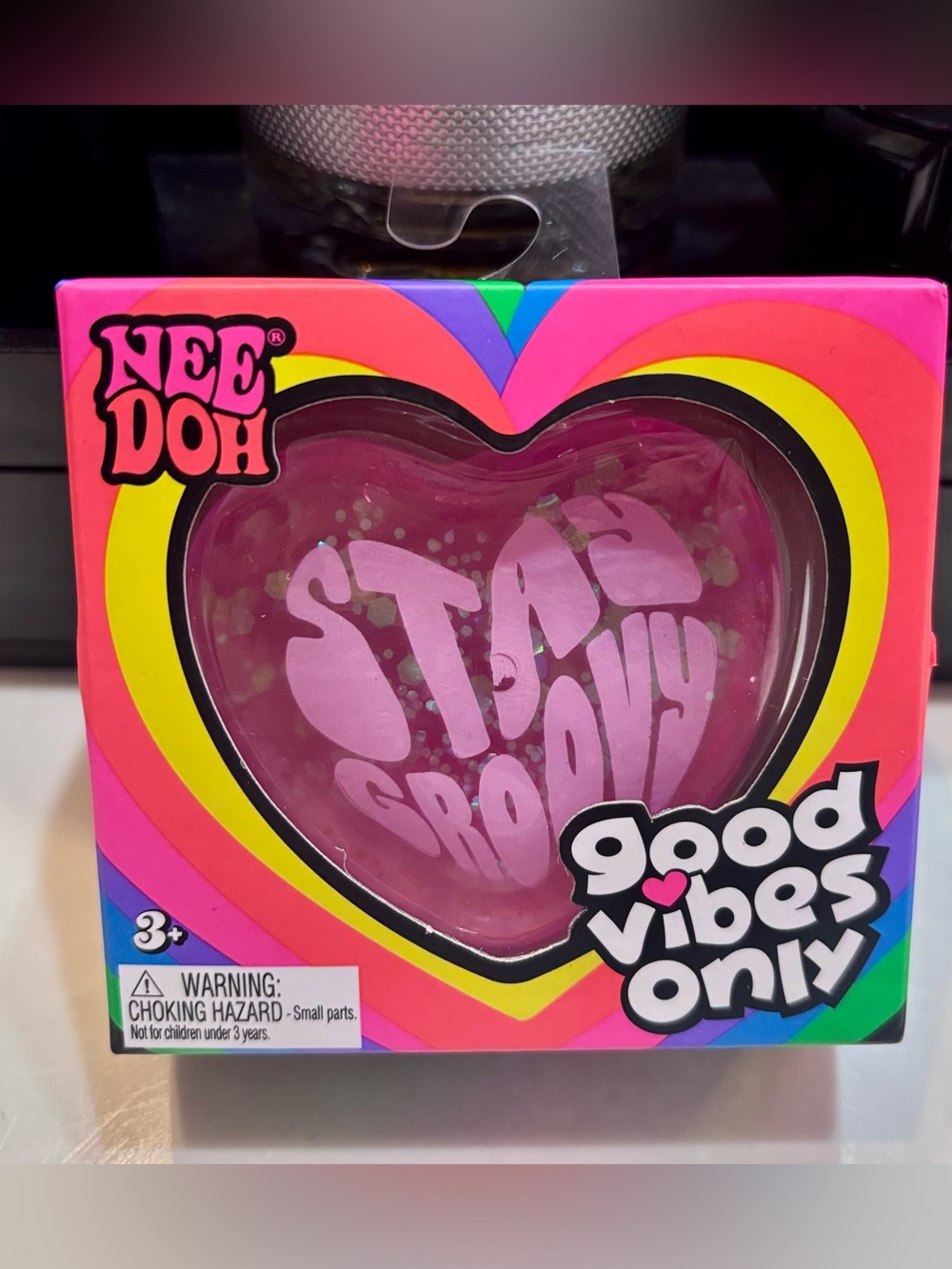 NeeDoh Pink Stay Groovy Heart